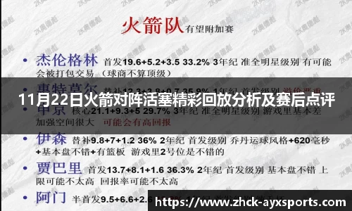 11月22日火箭对阵活塞精彩回放分析及赛后点评